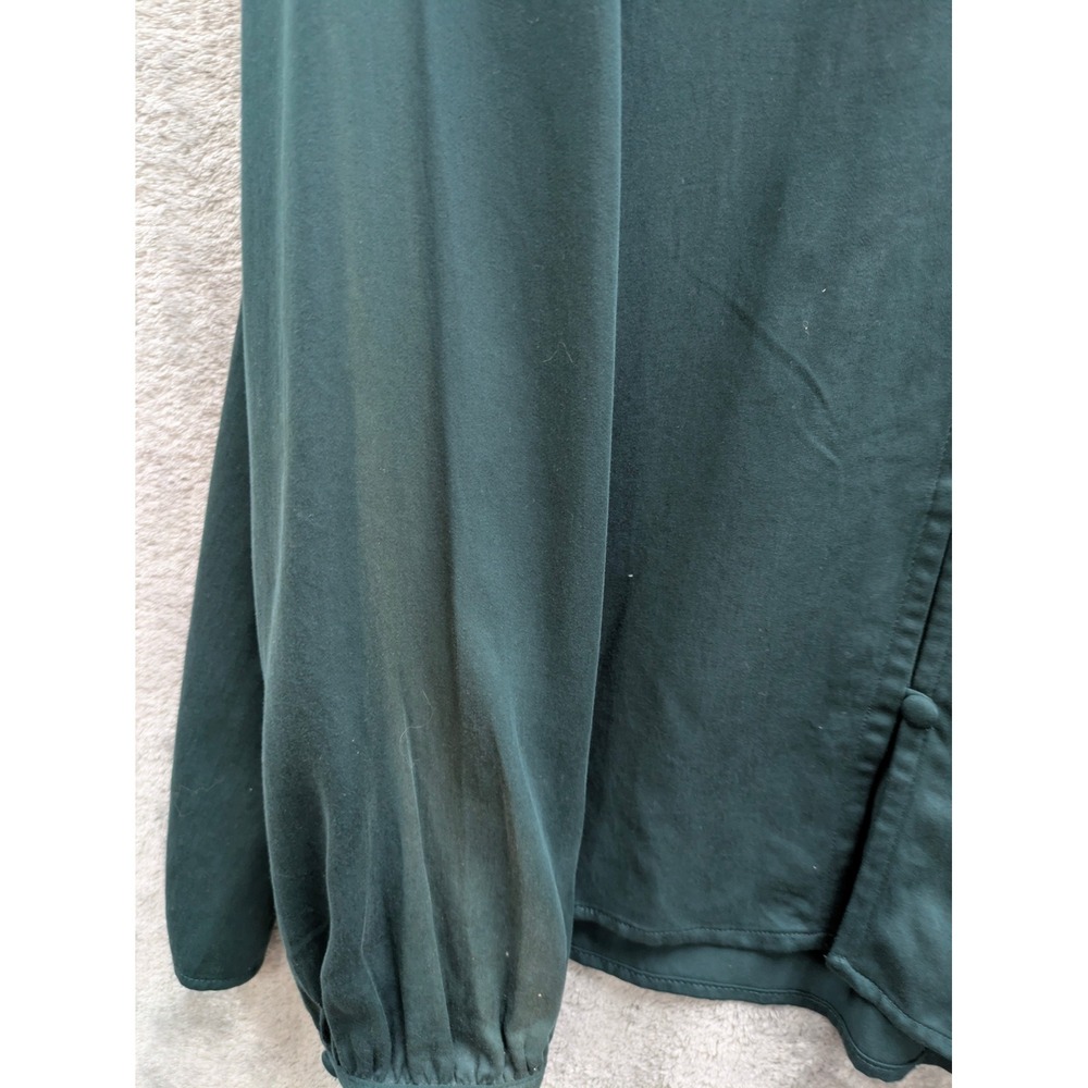 J Jill Evergreen Button Front Blouse Womens 4X Long Sleeve Minimalist Jewel Tone - Picture 4 of 8